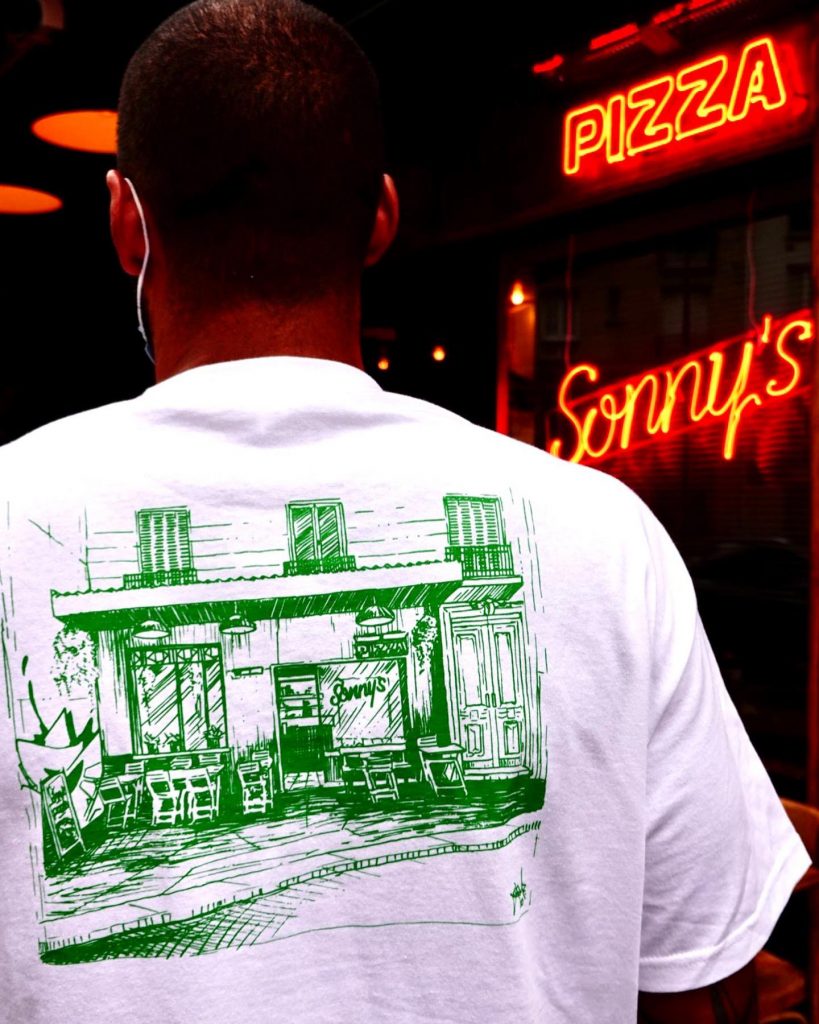 Tshirt Sonnys pizza ces4wish